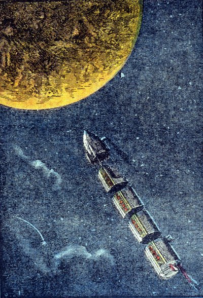 Roket, aya ulaşan uzaya fırlatıldı - yerçekimi. Jules Verne
