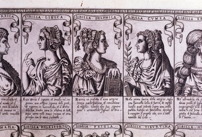 Sibiller: libyan, delphic, cumaean (gravür) by Unknown artist