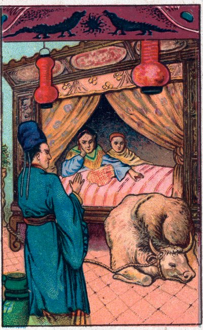 Korkunç domuz. Çin masalı. 19. yüzyılın sonundan itibaren kromolitografi. by Unknown artist