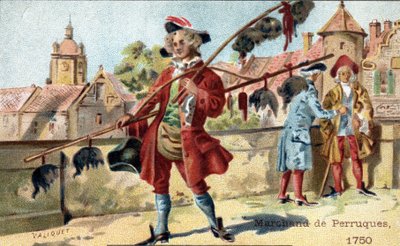 1750 yılında peruk tüccarı ticareti. by Unknown artist