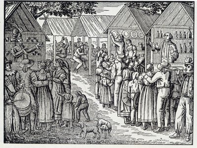 İki şarlatan - bir ahşap gravürden by Unknown artist