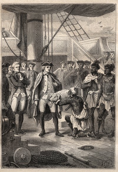 Kaptan James Cook (1728-1779) tarafından üçüncü yolculuk (1776-1779): Rahip Koah, Resolution (Hawaii) gemisinde Cook