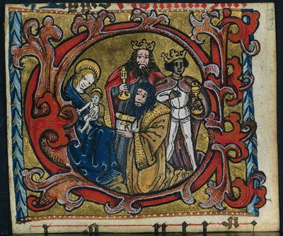 Bir Missal'den Üç Kesim: Magi'nin Hayranlığı ile İlk C by Unknown artist