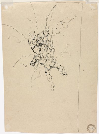 Bir Şövalye Tutan Üç Şeytan (verso) by Unknown artist