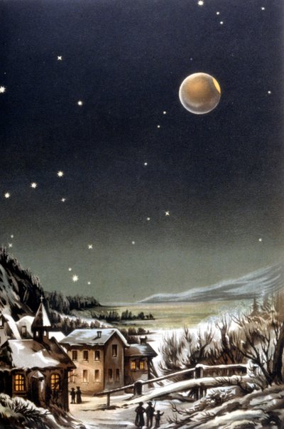 Tam ay tutulması. 19. yüzyıl illüstrasyonu by Unknown artist