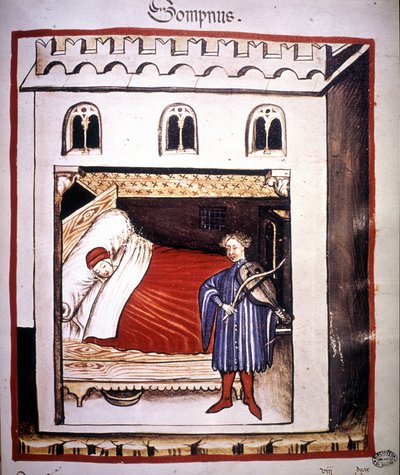 14. yüzyılın “” Tacuinum sanitatis” tıp incelemesi: uyku. by Unknown artist