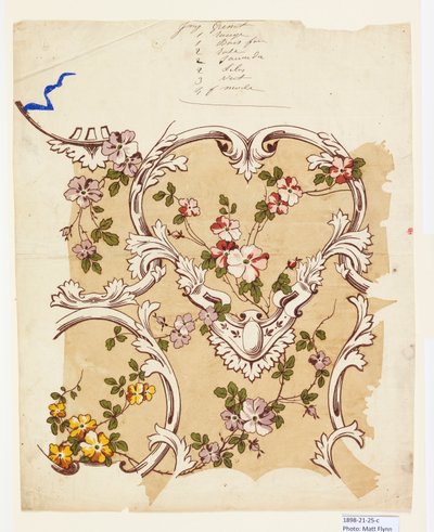 Çiçekli Bir Chintz için Deneme Kanıtı by Unknown artist