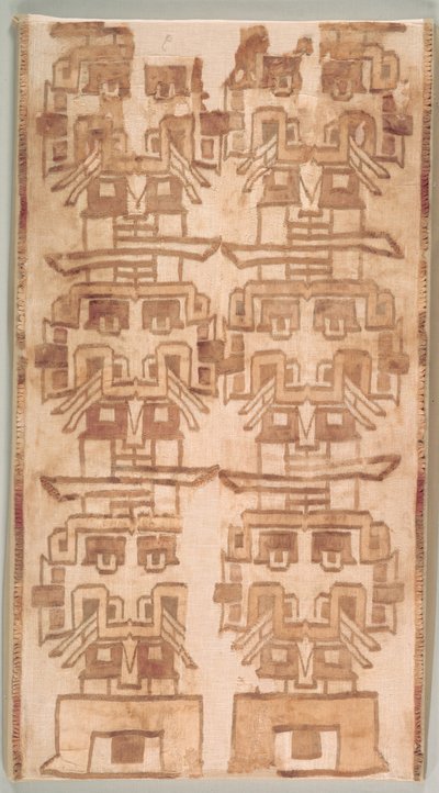 Dişli Başlı İki Tekstil Parçası by Unknown artist
