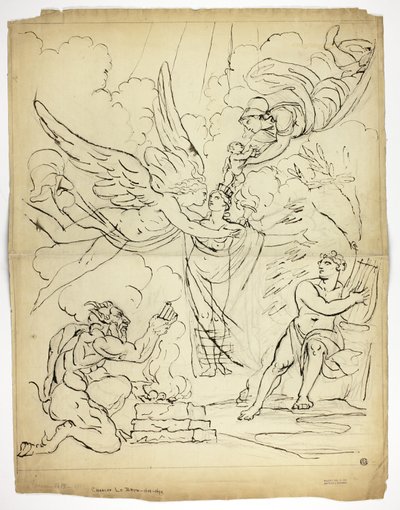 Tanımlanamayan Mitolojik Doğum Sahnesi (rekto); Aşk tanrısı ve Psyche (versi) by Unknown artist