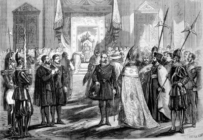 Vatikan Konseyi I Roma. Papa, Konseyin Babasına seyirci veriyor. 1869 by Unknown artist