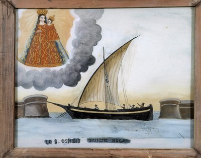 Zor durumdaki gemi - cam üzerine boyama, Notre Dame de Laghet