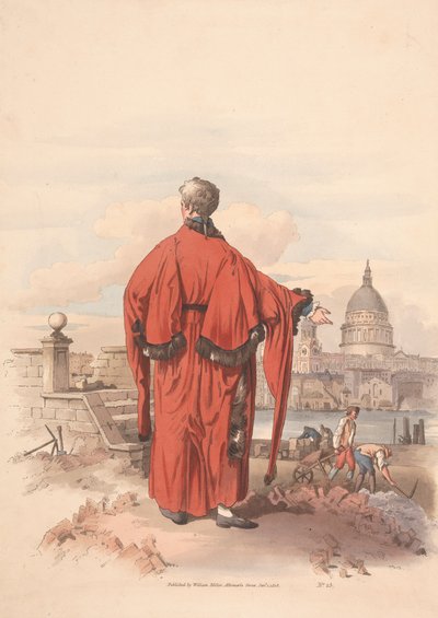 Ön Planda Cüppeli Figür ile Nehrin Karşısındaki St. Pauls'un Görünümü by Unknown artist