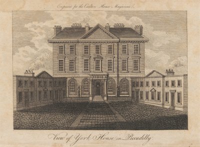 Piccadilly'deki York House'un görünümü by Unknown artist