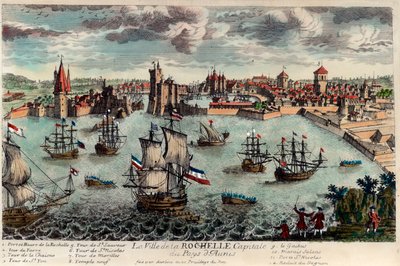 Şehir ve La Rochelle limanının görünümü, Fransa (Charente Maritime by Unknown artist