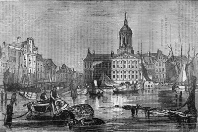 19. yüzyılda Amsterdam şehrinin ve eski Belediye Binası