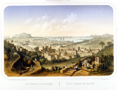 Palermo (Palermo) şehrinin görünümü. 1850. 1860
