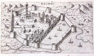 16. yüzyılda Ragusa şehrinin görünümü. by Unknown artist