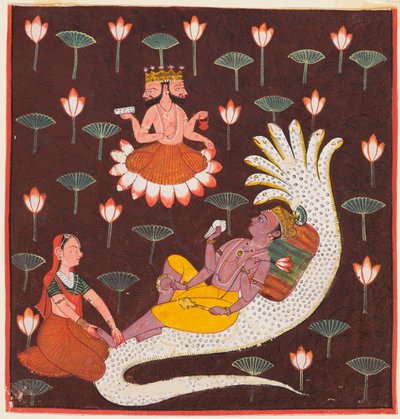 Vişnu, Sonsuz Yılan Ananta'da by Unknown artist