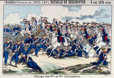 1870-1871 Savaşı: Froeschwiller (veya Reischoffen) Muharebesi ve zırhlıların hücumundan bir görünüm, 6/08/1870 (Woerth