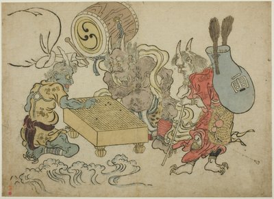 Rüzgar ve Gök Gürültüsü Tanrısı Go Oynuyor by Unknown artist