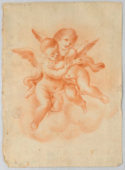Bulutlarda Kanatlı Putti by Unknown artist