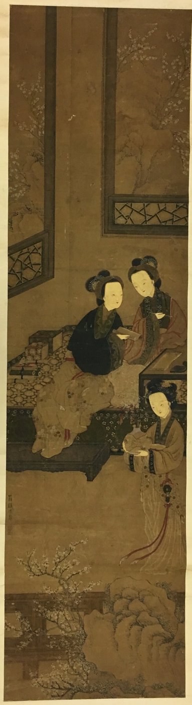 Kış: Yazmanın, Okumanın ve Erik Çiçeklerinin Keyfini Çıkaran Kadınlar by Unknown artist