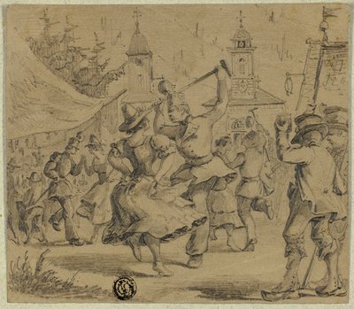 Köy Meydanında Dans Eden Kadınlar ve Askerler by Unknown artist