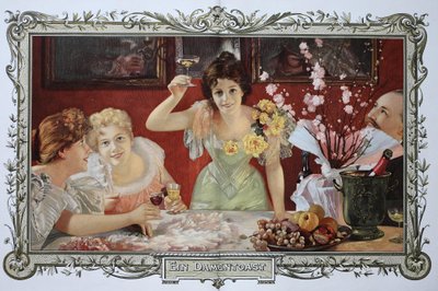 Bir partide birlikte kokteyl içen kadınlar by Unknown artist