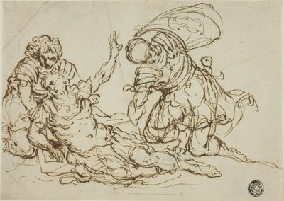 Yaralı Savaşçı ve İki Arkadaş by Unknown artist