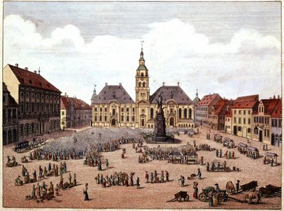 Mannheim (Almanya) şehrinin halka açık meydanı. by Unknown artist