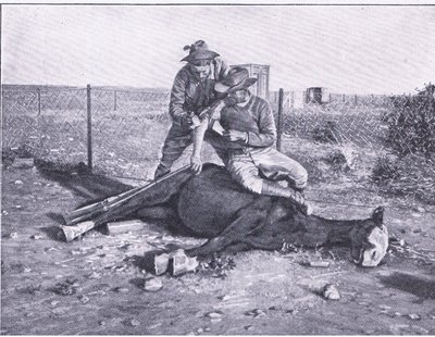 Ucu ucuna kaçmak. Harmsworth Bros Limited tarafından yayınlanan After Pretoria: The Guerilla War