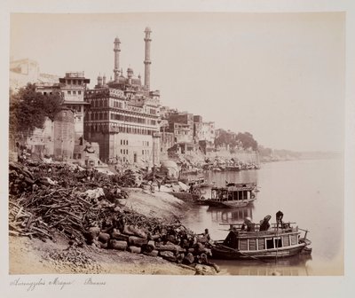 Aurangzeb Camii, Benares, c.1885 (sepya fotoğrafı) by Unknown photographer