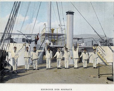 Egzersiz des Signals - “” Askeri albümde - Donanma: Gemide Yaşam” by Unknown photographer