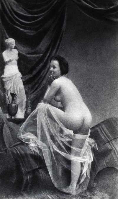 1855 Anonim Fotoğraf Hakkında Geri Poz Veren Çıplak Kadın by Unknown photographer