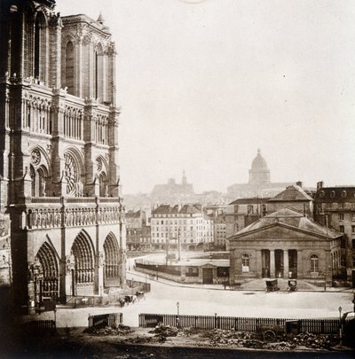 Notre Dame de Paris ve meydan, 19. yüzyılın sonlarında by Unknown photographer