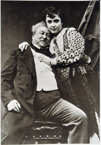Alexandre Dumas Père (1802 - 1870) ve metresinin portresi by Unknown photographer