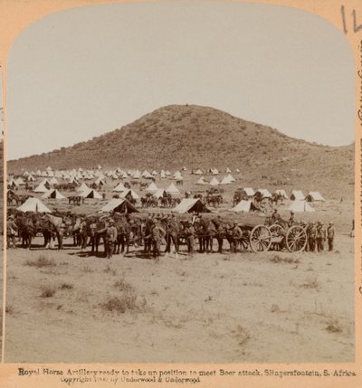 Royal Horse Artillery, Slingersfontein, Boer War, c.1899 (fotoğraf, stereoskopik) by Unknown photographer