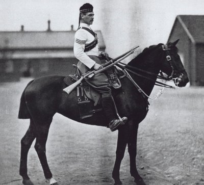 Atlı bir piyade olarak donatılmış 92. Gordon Highlanders