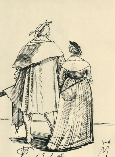 Yürüyüş yapan bir çift, 1514, 1943. by Urs Graf