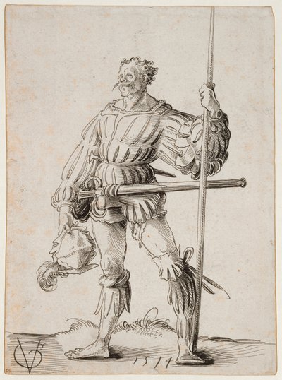 Mızraklı Asker, 1514 by Urs Graf
