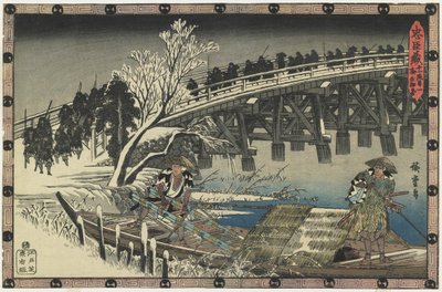 11. Perde, Sahne 1-Gece Saldırısı için Ayrılış, 1834-1839 by Utagawa Hiroshige
