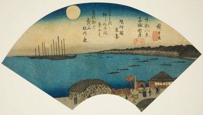 "Doğu Başkentinin Sekiz Manzarası (Toto hakkei)" serisinden Takanawa'da Sonbahar Ayı (Takanawa shugetsu) by Utagawa Hiroshige