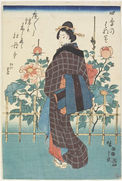Şakayık Bahçesindeki Güzellik, 1847-1852 by Utagawa Hiroshige