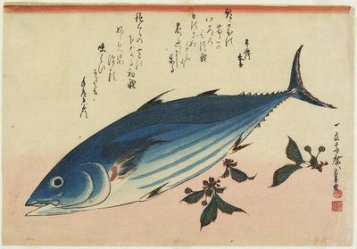 Palamut ve Kiraz Yaprağı, 1832-1833 by Utagawa Hiroshige