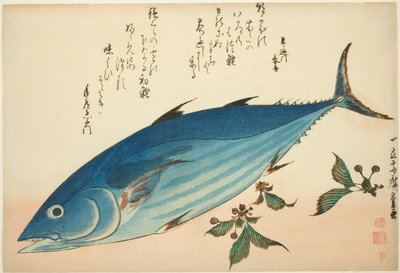 İsimsiz bir balık serisinden palamut ve saksafon by Utagawa Hiroshige