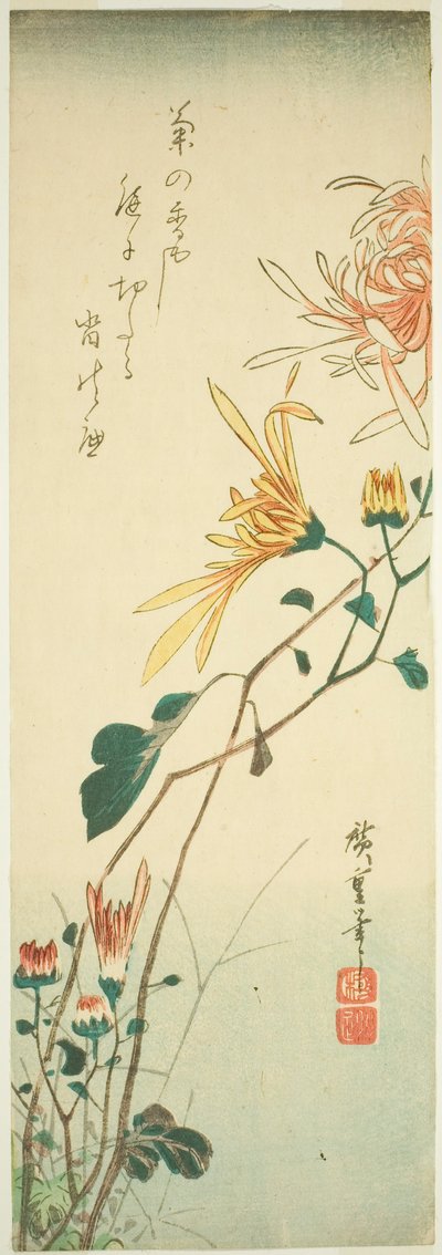 krizantemler by Utagawa Hiroshige
