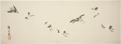 Vinçler uçuşta by Utagawa Hiroshige