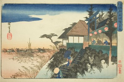 "Doğu Başkentindeki Ünlü Yerler (Toto meisho)" dizisinden Kanda Myojin Tapınağına Doğu Yükselişi (Kanda Myojin higashizaka) by Utagawa Hiroshige
