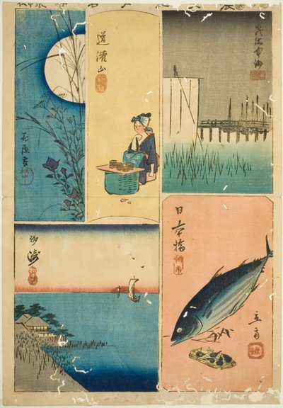 Eitai Köprüsü, Nihon Köprüsü, Susaki, Çiçek Bahçesi ve Dokan Tepesi (Eitaibashi, Nihonbashi, Susaki, Hanayashiki, Dokanyama), "Edo