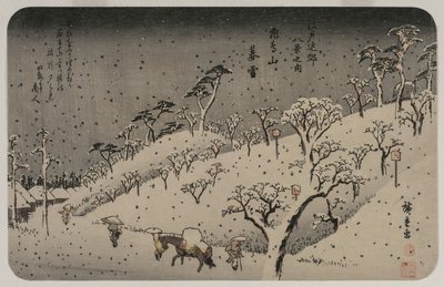 Edo Çevresinin Sekiz Görünümü serisinden Asuka Tepesinde Akşam Karı by Utagawa Hiroshige